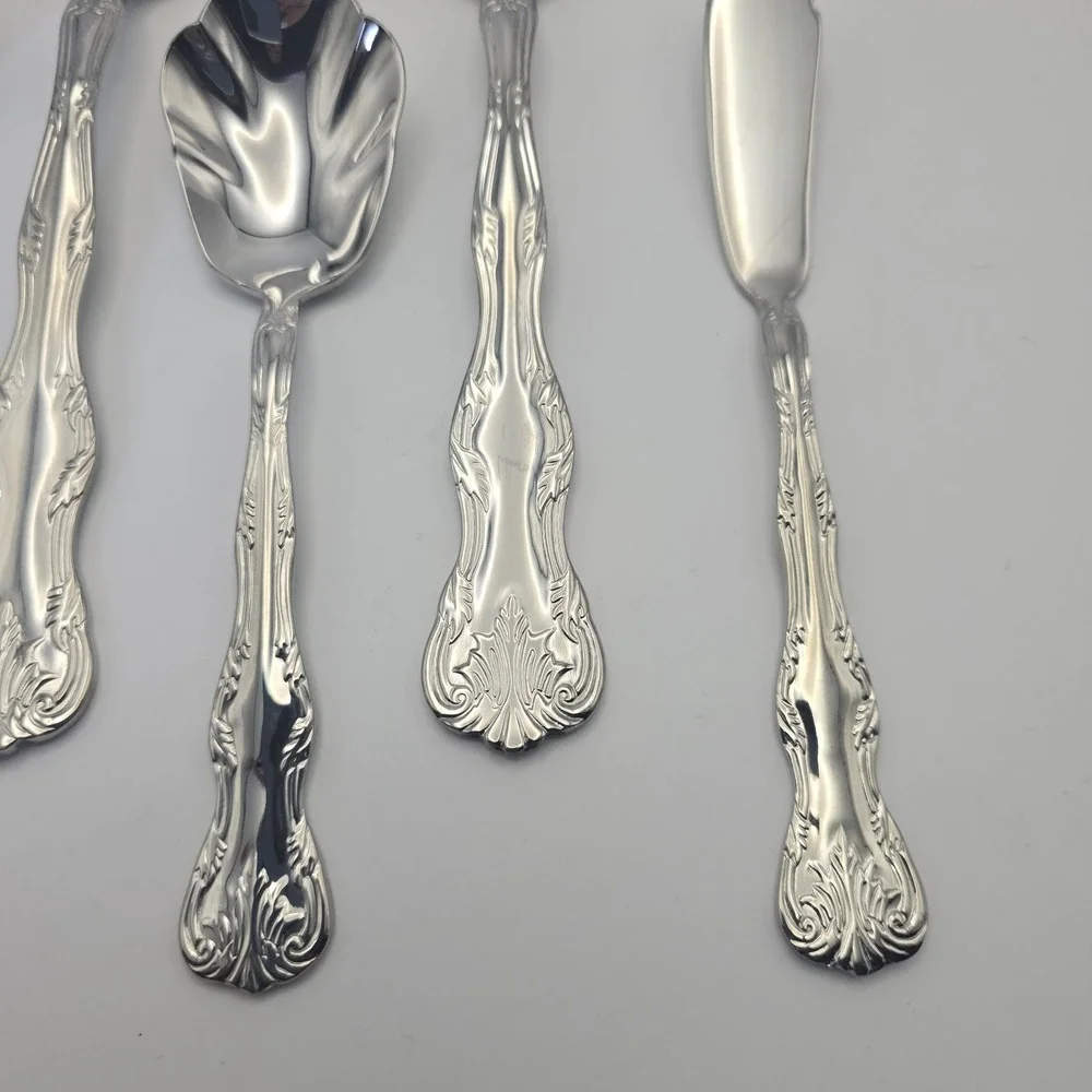 Reed & Barton Victoria Stainless Flatware Serving Pieces Ladle Butter Knife‎ Set